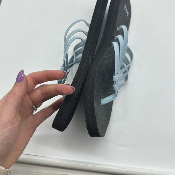 Sanuk Women's Yoga Sandy Flip Flop Sandals Clear Sky Blue Size 11 - Picture 10 of 13